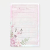 Roze Bloemen Vrouwelijke Essentie Custom Post-it® Notes (Voorkant)