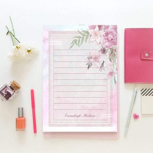 Roze Bloemen Vrouwelijke Mystique Custom Post-it® Notes