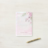 Roze Bloemen Vrouwelijke Mystique Custom Post-it® Notes (Op bureau)