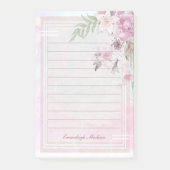 Roze Bloemen Vrouwelijke Mystique Custom Post-it® Notes (Voorkant)