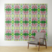 Roze bloemen wandkleed (In Situ (horizontaal))