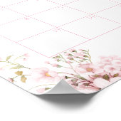 Roze Bloemen Wanneer zal Baby Callendar Bloeien Poster (Hoek)