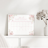 Roze Bloemen Wanneer zal Baby Callendar Bloeien Poster