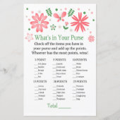 Roze bloemen Wat zit er in je handtas? (Voorkant)