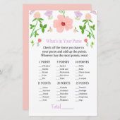 Roze Bloemen Wat zit er in je tas spel (Voorkant / Achterkant)