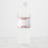 Roze  Bloemen Water Fles Label Waterfles Etiket (Voorkant)