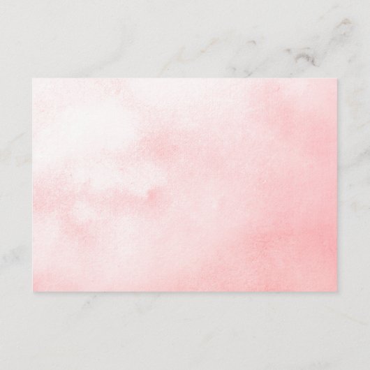Roze Bloemen Watercolor Trouwdetails Informatiekaartje (Achterkant)
