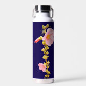 Roze bloemen waterfles (Voorkant)