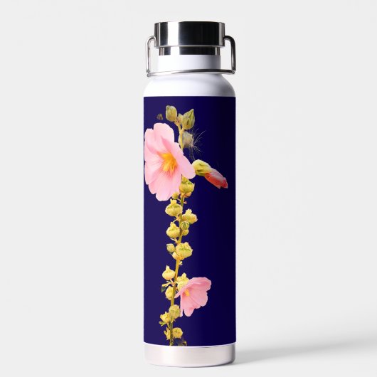 Roze bloemen waterfles (Achterkant)