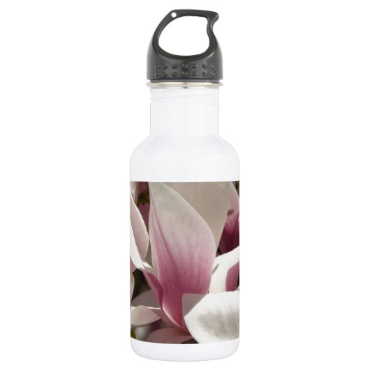 Roze Bloemen Waterfles (Voorkant)