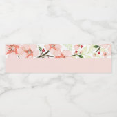 Roze bloemen waterfles etiket (Enkel label)