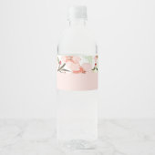 Roze bloemen waterfles etiket (Voorkant)