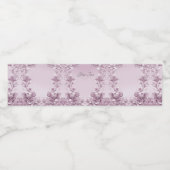 Roze Bloemen Waterfles Etiket (Enkel label)