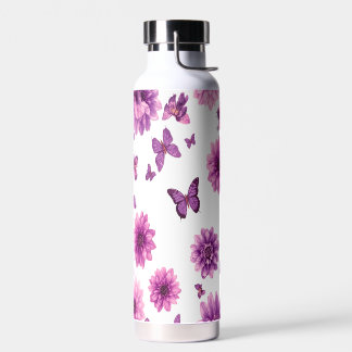 Roze Bloemen Waterfles – Roze Bloem Roestvrij