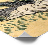 Roze bloemen waterval landschap poster (Hoek)