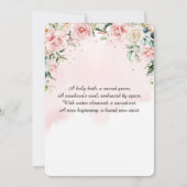 Roze Bloemen Waterverf Bidden Meisje Doop Kaart (Achterkant)