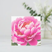 Roze Bloemen Waterverf Blank Wenskaart (Staand voorkant)