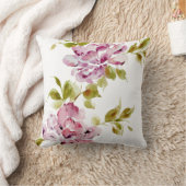 Roze bloemen waterverf bloemen elegant chic kussen (Deken)