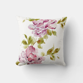 Roze bloemen waterverf bloemen elegant chic kussen