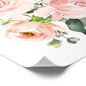 Roze bloemen, Waterverf bloemen, meisjesserij Poster (Hoek)