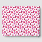 Roze Bloemen Waterverf Blossom Bruiloft Gastenboek (Achterkant)