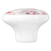 Roze Bloemen Waterverf Boeket Keramische Knop (Zijkant)