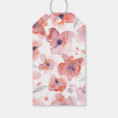 Roze Bloemen Waterverf Bruiloft Dank u Cadeaulabel (Achterkant)