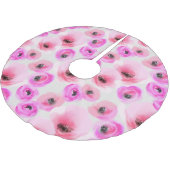 Roze Bloemen Waterverf Digitale Kunst Kerstboom Rok (Gekanteld)