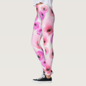 Roze Bloemen Waterverf Digitale Kunst Leggings (Links)