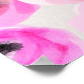 Roze Bloemen Waterverf Digitale Kunst Poster (Hoek)