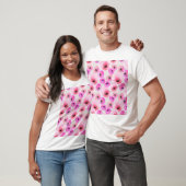Roze Bloemen Waterverf Digitale Kunst T-shirt (Unisex)