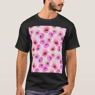 Roze Bloemen Waterverf Digitale Kunst T-shirt