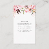 Roze Bloemen Waterverf Elegant en Modern Visitekaartje (Achterkant)