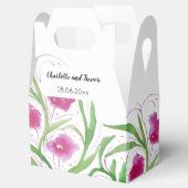 Roze Bloemen Waterverf Handbeschilderd Bedankdoosjes (Geopend)