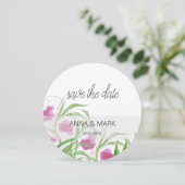 Roze Bloemen Waterverf Handbeschilderd Feestdagenkaart (Staand voorkant)