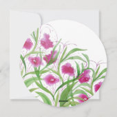 Roze Bloemen Waterverf Handbeschilderd Feestdagenkaart (Achterkant)