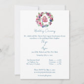 Roze Bloemen Waterverf Hindu Ganesh Bruiloft Kaart (Voorkant)