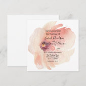 Roze Bloemen Waterverf Japanse Trouw Uitnodiging (Voorkant / Achterkant)