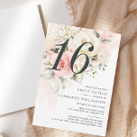 Roze Bloemen Waterverf Modern Sweet 16 Kaart<br><div class="desc">Creëer uw unieke 16e verjaardagsfeestuitnodiging met onze bloemrijke waterverf roze bloemen en eucalyptus groen design sjabloon. Perfect om te hergebruiken voor alle leeftijd- of verrassingsfeestjes door op de knop "Gepersonaliseerd" te klikken.</div>