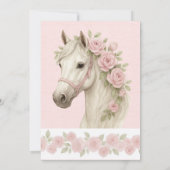 Roze Bloemen Waterverf Paard Bruids Shower Kaart (Achterkant)