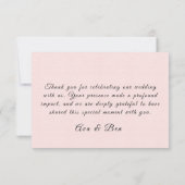 Roze Bloemen Waterverf Paardenbruiloft Bedankkaart (Achterkant)