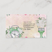 Roze Bloemen waterverf Pastel Delicaat Script Visitekaartje (Achterkant)