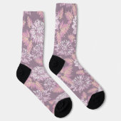Roze bloemen, waterverf, retro sokken (Rechts)