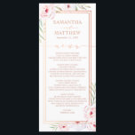 Roze Bloemen Waterverf Roos Goud Bruiloft Menu<br><div class="desc">Waarom zou je niet overwegen om de hele stemming voor je grote dag te regelen met roze trouwuitnodigingen? Roze is de kleur van liefde en romance, dus het maakt de perfecte keuze voor je trouwkantoor. Deze roze waterverf floral bruiloft uitnodiging doet denken aan zachte bloemen, vreugde en liefde - alles...</div>