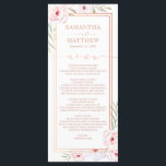 Roze Bloemen Waterverf Roos Goud Bruiloft Menu<br><div class="desc">Waarom zou je niet overwegen om de hele stemming voor je grote dag te regelen met roze trouwuitnodigingen? Roze is de kleur van liefde en romance, dus het maakt de perfecte keuze voor je trouwkantoor. Deze roze waterverf floral bruiloft uitnodiging doet denken aan zachte bloemen, vreugde en liefde - alles...</div>