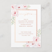 Roze Bloemen Waterverf Roos Gouden Bruiloft Recept Informatiekaartje (Voorkant)