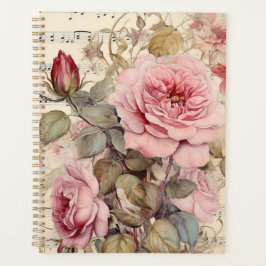 Roze Bloemen Waterverf Rozen Planner