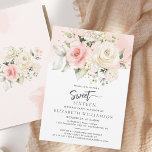 Roze Bloemen Waterverf Sweet 16 Kaart<br><div class="desc">Schattigee, elegante Sweet 16 verjaardagsfeestuitnodigingen. De sjabloon die gemakkelijk kan worden bewerkt en de tekst vervangen door uw eigen gegevens door te klikken op de knop "Personaliseren". Gebruik onze ontwerptool om deze sjabloon aan te passen voor verdere aanpassingen. TIP: Bekijk hieronder de andere verjaardagsartikelen in dit collectie. We hebben items...</div>