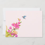 Roze Bloemen waterverf tropische vogel Kaart (Achterkant)