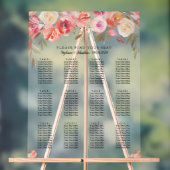 Roze Bloemen Waterverf Trouwstoel Grafiek Acryl Bord (Neutraal)